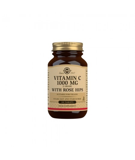 Solgar Vitamina C 1000mg Rose Hips 100 Comprimidos