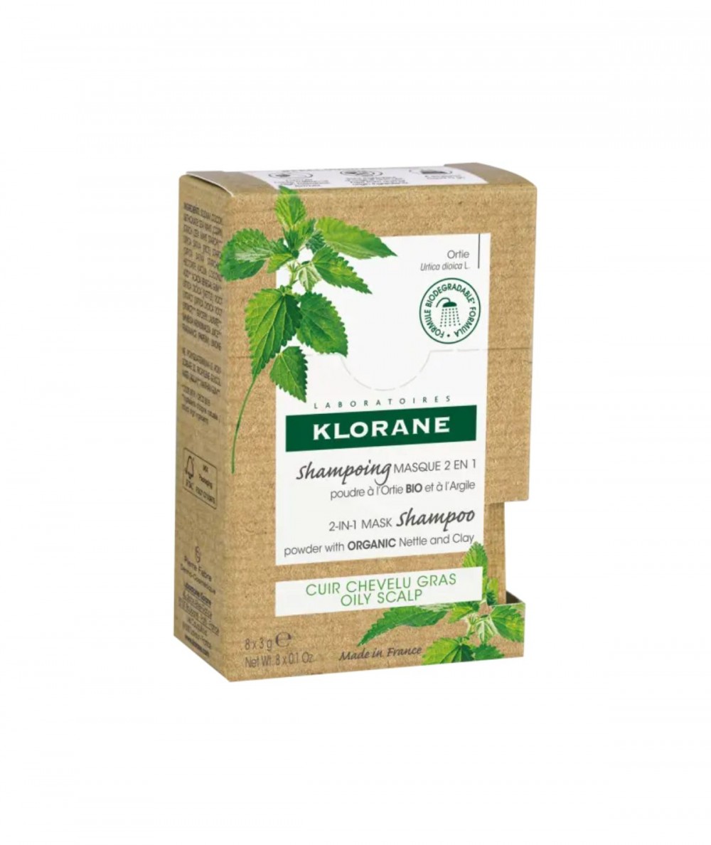 Klorane Champú en Polvo a la Ortiga y Arcilla 8 Sobres