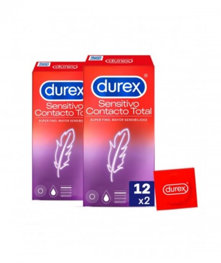 Durex Sensitivo Contacto Total Duplo 24 Preservativos