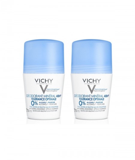 Vichy Desodorante Duplo Mineral 48h Tolerancia Óptima 2x50ml