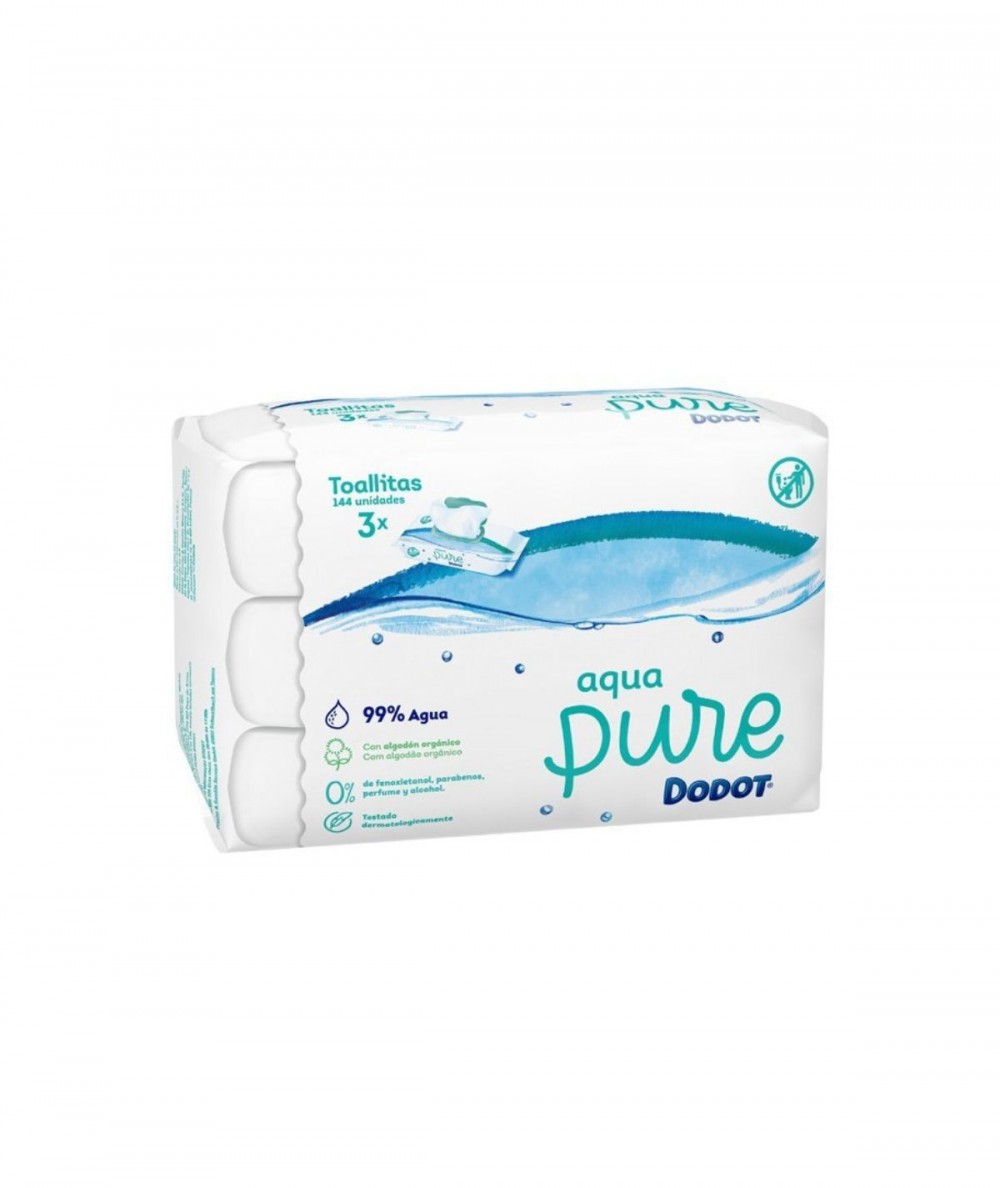 Dodot Aqua Pure Toallitas Húmedas Para Bebé 144 Unidades