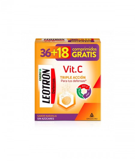 Leotron Vitamina C Triple Acción 36 + 18 Comprimidos Efervescentes
