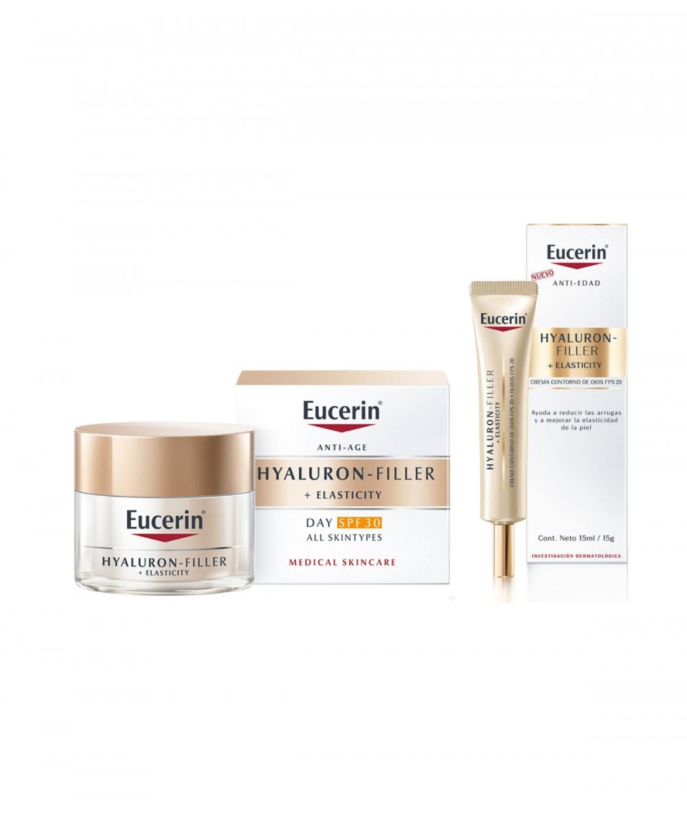 Eucerin Hyaluron Filler + Elasticity Día SPF30 50 ml + Contorno de Ojos 15 ml