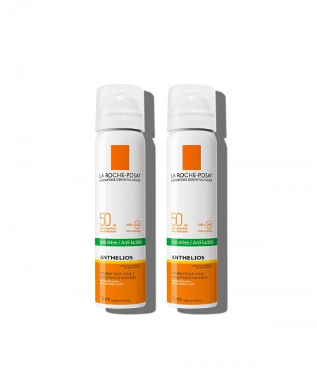 Anthelios Duplo Bruma Facial SPF 50 Antibrillos  2 x 75 ml