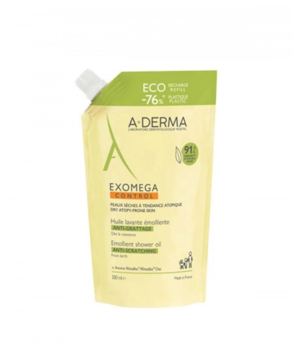 A-Derma Exomega Control Aceite De Ducha Eco-Recarga 500 ml