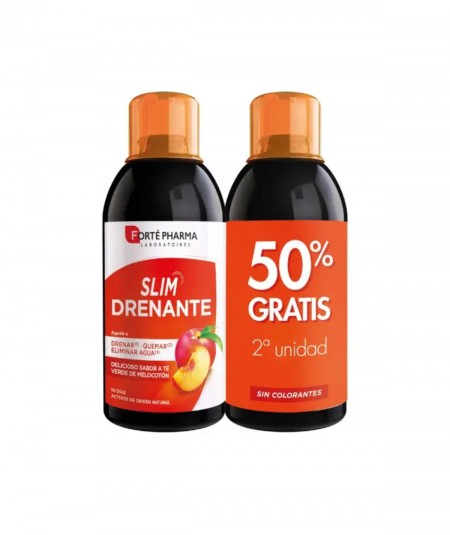 Forte Pharma Slim Drenante Sabor Melocotón 500 ml + 500 ml