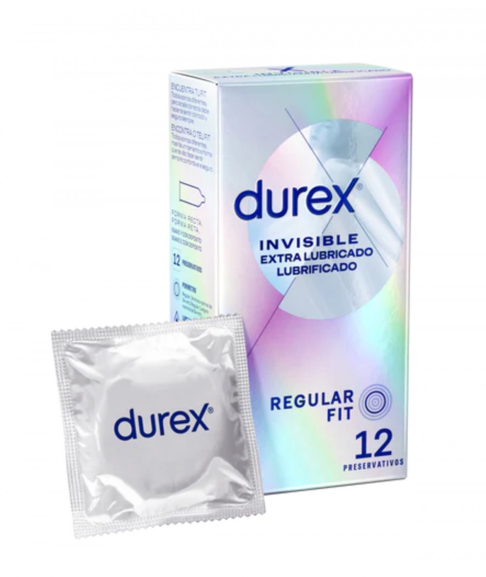 Durex Preservativo Inviisble Extra Lubricado 12 unidades