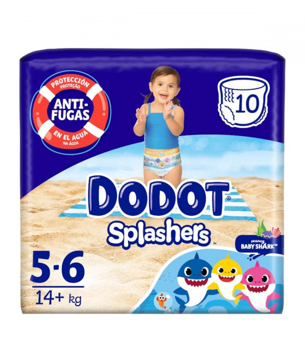 Dodot Pañal Infantil Splashers Talla 5-6 de +14kg 10 Unidades