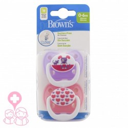 Dr Brown's Chupete Prevent Silicona Dibujos 0-6M 2 Unidades