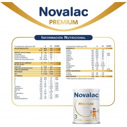 Novalac Premium 3 800g Información Nutricional