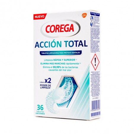 Corega Acción Total Limpiador Limpieza Prótesis