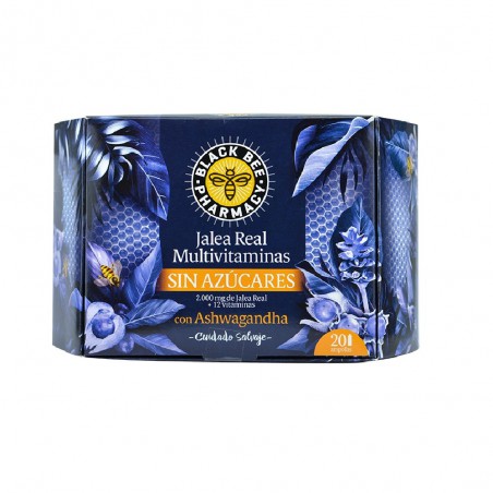 Jalea Real Multivitamínico con Ashwagandha  Black Bee 20 Ampollas