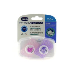 Chicco Chupete Silicona Physio Light Ortodontico Rosa 2-6 Meses 2 Unidades